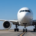 Front View of Boeing 777 - Aviation Theme - Transport and Travel Royalty Free Stock Photo