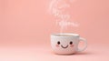 Cute Happy Friday Coffee Art with Kawaii Style and Pastel Colors Royalty Free Stock Photo