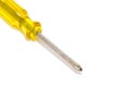 Yellow Handle Phillips Head Screwdriver on White Background Royalty Free Stock Photo
