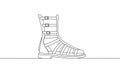Stylish gladiator sandal line art illustration for fashion designers and footwear brands showcasing trendy summer style Royalty Free Stock Photo