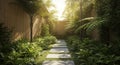 Garden Path with Morning Light Royalty Free Stock Photo