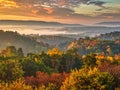 Autumn landscape in the Ozark Mountains, Arkansas, USA. Royalty Free Stock Photo