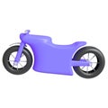 Purple minimalist motorcycle illustration on a white background. Features a sleek. Royalty Free Stock Photo