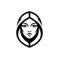 Hooded Woman Face Logo Royalty Free Stock Photo