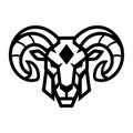 Geometric Ram Head Logo in Polygon Style Royalty Free Stock Photo