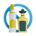 Two stylized bottles appear against a white background. Royalty Free Stock Photo