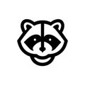 Iconic Raccoon Head Logo â Monochrome Silhouette Royalty Free Stock Photo