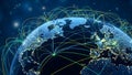Global Digital Network: Interconnected Data Routes Across the World Royalty Free Stock Photo