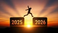 Leap into the Future: 2025 to 2026 Transition Royalty Free Stock Photo
