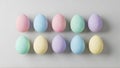Pastel Array: Ten Flocked Easter Eggs Royalty Free Stock Photo