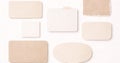 Neutral Paper Shapes Mockup on White Textured Background Royalty Free Stock Photo