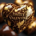 Heart-shaped chocolate with \