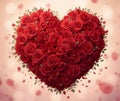 Big Heart Made of Red Roses â Romantic Valentine\'s Day Concept Royalty Free Stock Photo