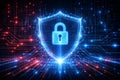 Cyber Security Shield Protection Style Digital Data Background for Network Security Concept Royalty Free Stock Photo