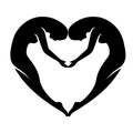 Abstract Love Embrace Silhouette Icon Modern Relationship Symbol Vector Royalty Free Stock Photo