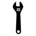 Adjustable Wrench Black Silhouette Vector Icon, EPS. Adjustable Spanner Tool Outline Graphic Royalty Free Stock Photo