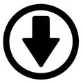 Download Arrow Icon, Circle, Save File, Export, Transfer Data, Cloud Download Vector Royalty Free Stock Photo