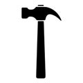Claw Hammer Black Silhouette Vector Icon, EPS. Woodworking Construction Tool Outline Graphic Royalty Free Stock Photo