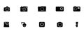 Complete Camera Silhouette Icon Master Pack, DSLR Film Video Black Outline Vector Royalty Free Stock Photo