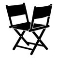 Director\'s Chair Black Silhouette Vector Icon, EPS. Film Movie Fashion Photography Outline Royalty Free Stock Photo