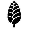 Elegant Lone Pine Cone Silhouette Vector Icon, Seed, Conifer, Fall Decor Royalty Free Stock Photo