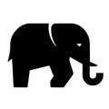 Geometric Elephant Silhouette Icon, Modern Abstract Animal Vector Design Royalty Free Stock Photo