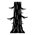 Giant sequoia tree trunk silhouette icon, massive redwood for ancient forest and monumental scale concepts. Royalty Free Stock Photo