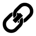 Interlocking Chain Link Silhouette Icon, Black Hyperlink Connection Symbol Vector EPS Royalty Free Stock Photo