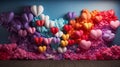 Untitled design A lively Valentines Day backdrop featuring a burst of rainbow colors, symbolizing the vibrancy and joy