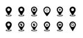Location Pin Icon Set, Map Marker Pointer Symbols and Navigation Vector Illustration Royalty Free Stock Photo
