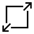 Maximize icon, square symbol for enlarging window to full screen in UI UX, vector EPS Royalty Free Stock Photo