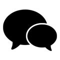 Overlapping Chat Bubbles Icon, Conversation Thread Silhouette, Dialogue UI Symbol, Messaging Vector Graphic Royalty Free Stock Photo