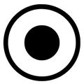 Record Button Icon, Concentric Circles, Video, Audio, Start Recording, Dot Vector Royalty Free Stock Photo