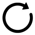 Refresh Circular Arrow Silhouette Icon, Black Reload Update Symbol Vector EPS Royalty Free Stock Photo