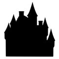 Scottish Baronial Castle Turret Silhouette Icon, Scottish Architecture Royalty Free Stock Photo