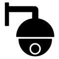 Security CCTV Camera Silhouette Icon, Surveillance, Monitor, Safety, Protection, Watch, Spy, Security UI Royalty Free Stock Photo