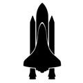 Space Shuttle Silhouette Icon, NASA, Spacecraft, Technology, Science, Exploration, Astronomy UI Vector Royalty Free Stock Photo