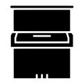 Upright Piano Black Silhouette Vector Icon, EPS. Vertical Piano Outline for Home, School & Studio Royalty Free Stock Photo