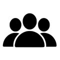 User Group Silhouette Icon, Black Community Team People Symbol Vector EPS Royalty Free Stock Photo