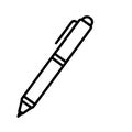 Weighted Rollerball Pen Icon, Minimalist Bold Line Executive Office Writing Tool Royalty Free Stock Photo