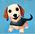 Adorable, cute puppy, pup, dog, doggy, whelp, pug, mammal, domestic animal and pet, image, photo - AI generated art, Generative AI