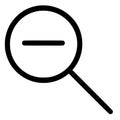 Zoom out icon, magnifying glass with minus symbol for reduce view in UI UX, vector EPS Royalty Free Stock Photo