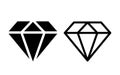 Diamond crystal vector icon Royalty Free Stock Photo