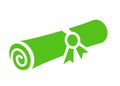 Rolled paper certificate icon