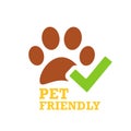 Green tick and pet friendly logo Royalty Free Stock Photo