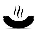 Grill sausage vector icon