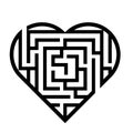 Heart labyrinth vector icon