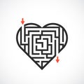 Heart maze vector icon