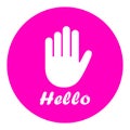 Hello hand vector icon