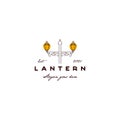 Lantern, Classic Street Lamp Vintage Logo design vector